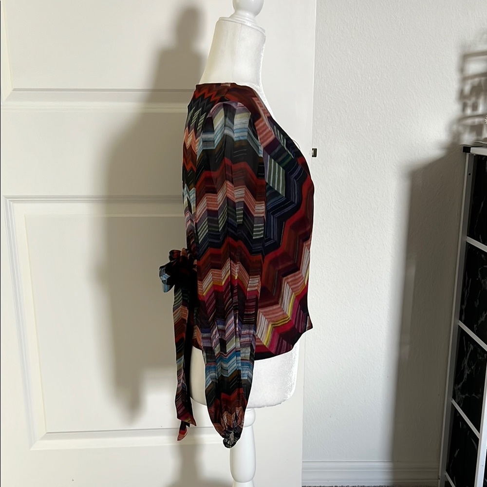 NWT Conditions Apply Anthropologie Chevron Top XS Petite - Picture 4 of 8